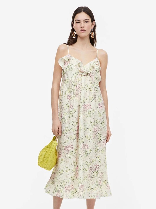 H&M Dresses & Skirts - H&M Cream Floral Midi Dress